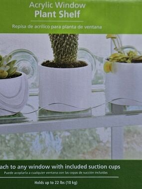 Acrylic Window Plant Shelf - White